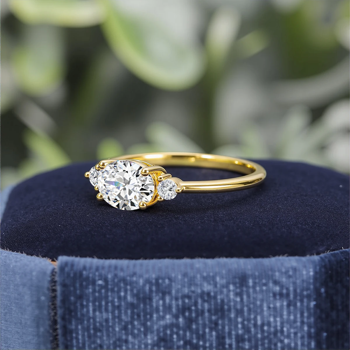 

6x8mm D Color Oval Moissanite Diamond Ring 14K Gold Au585 GRA Certified for Women Wedding Party Jewelry Lucky Band Gifts