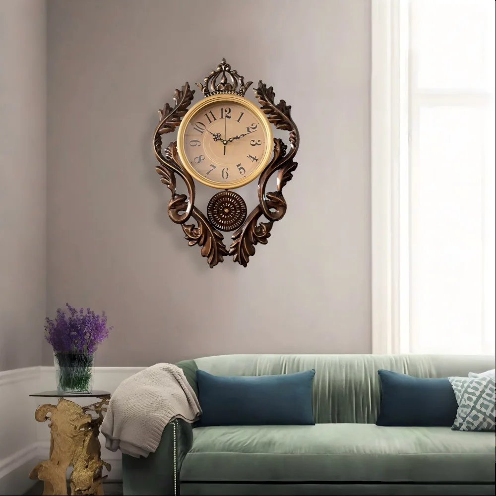 Zml iron art wall clock - silent timepiece for living room wall decor