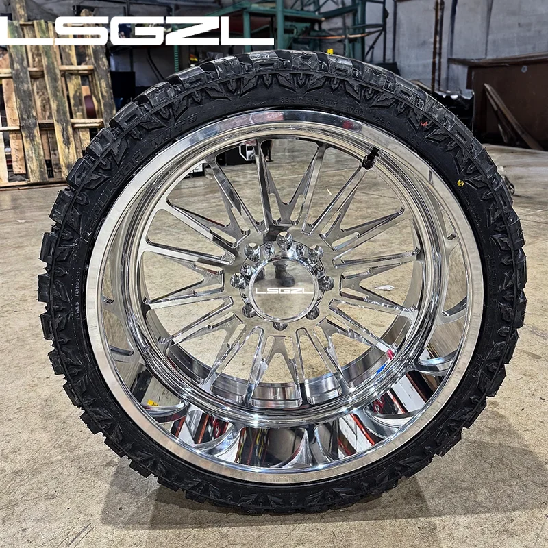 Deep Dish Polished Chrome Forged Alloy Wheel Super Single Truck Wheel for GMC F250 20/22/24/26/28/30 Inch 10/12/14/16 Width