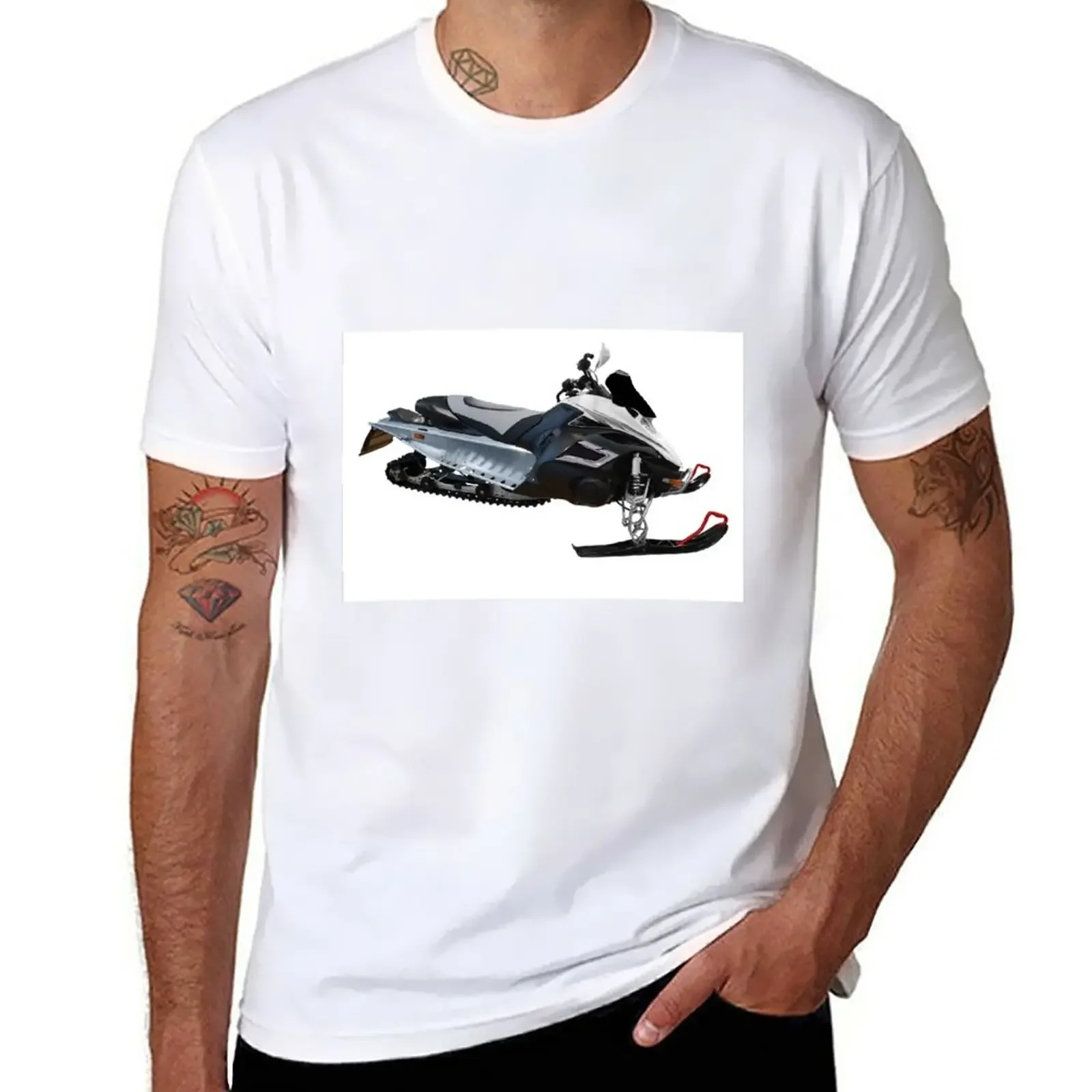 Ski-doo snowmobile isolated on white T-Shirt boys whites Blouse hippie clothes t shirts for men cotton