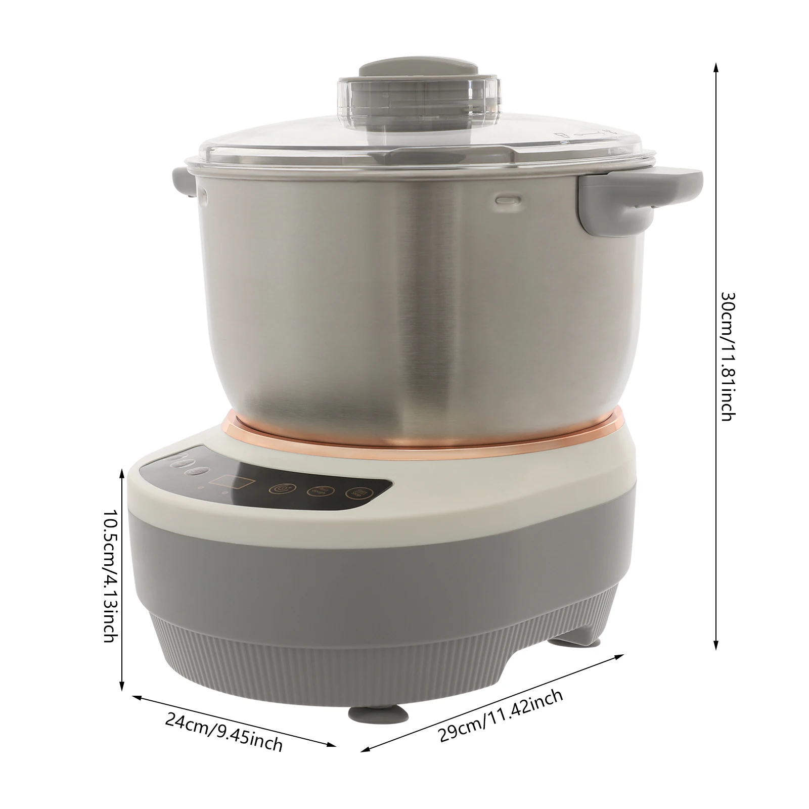 Máquina de red de masa de 250W con función de fermentación, máquina de masa completamente automática de 7L, máquina de masa automática para el hogar