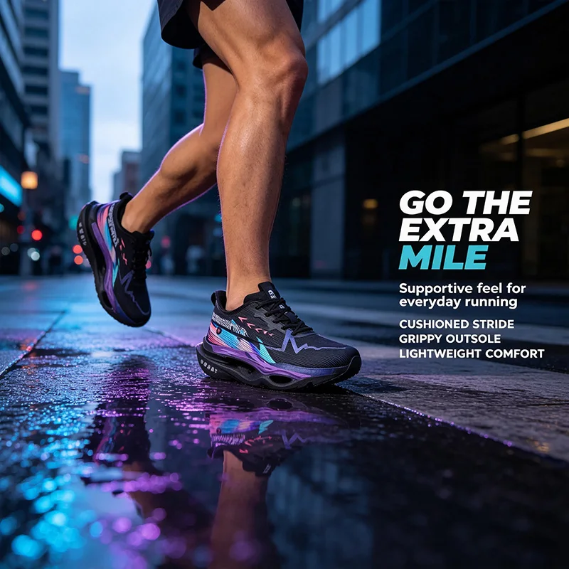 Herren-Laufschuhe mit hochenergetischer Rückfederung, Carbonplatte, leicht, atmungsaktiv, rutschfest, stoßdämpfend, Sportschuhe für Marathonläufe – Detail 2