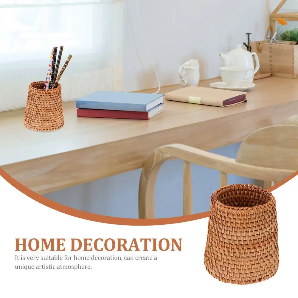 Tableware Storage Pencil Holder Home Rattan Handmade Storage Box Home Decoration Household Pen Container