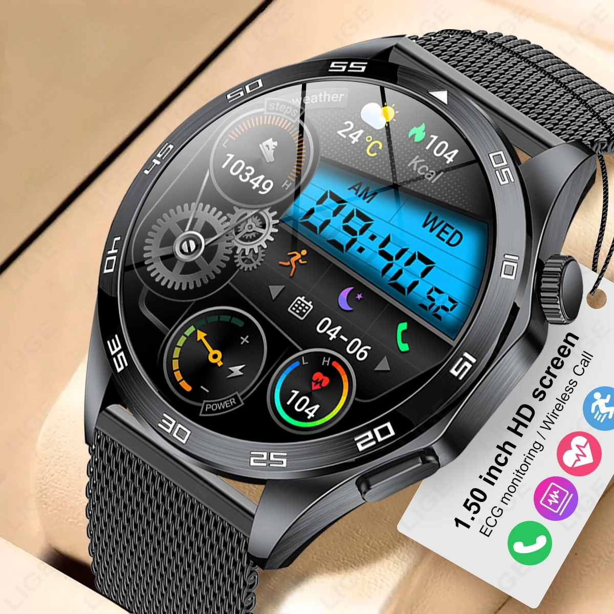 

Смарт-часы GT4 Pro мужские, Bluetooth, водостойкие
