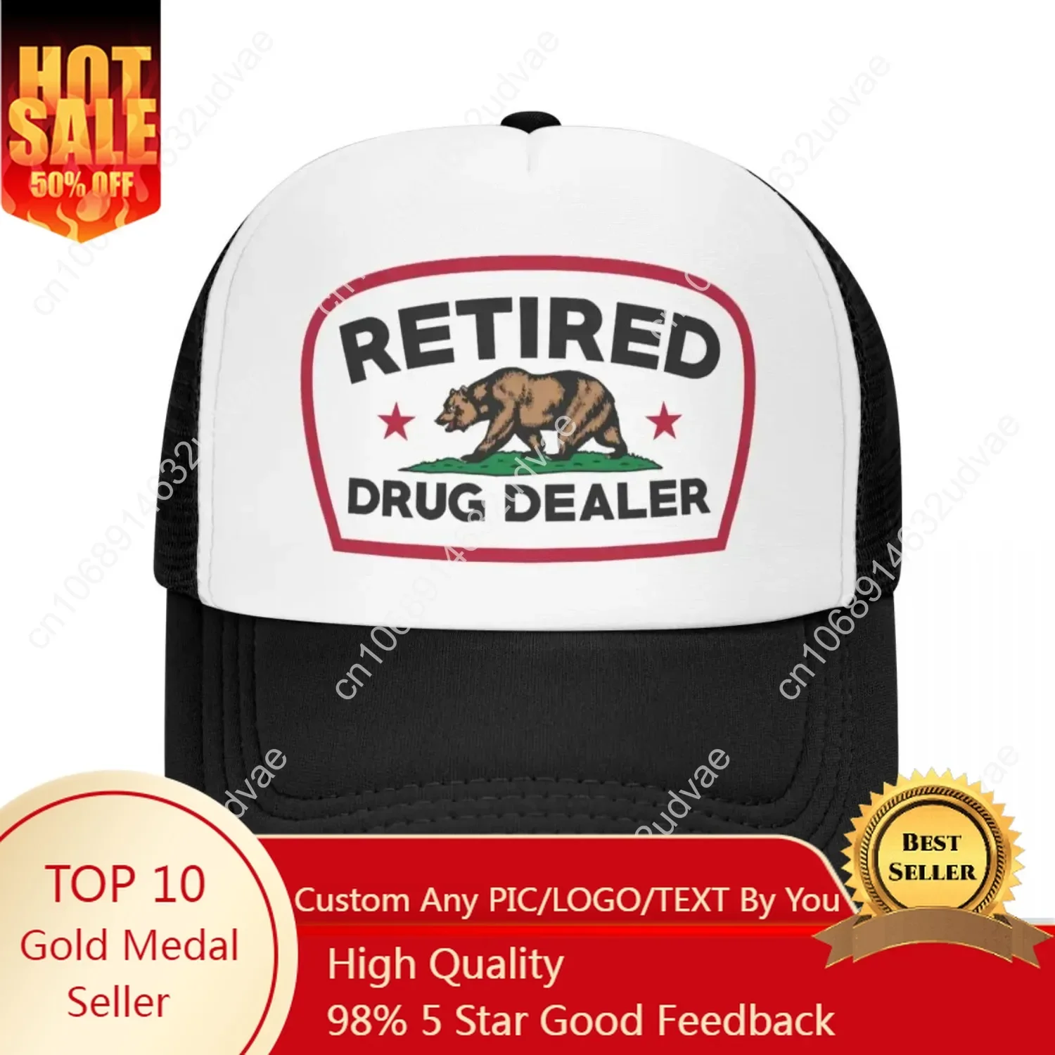 

Retired Drug Dealer Baseball Cap Sun Protection Women Men's Adjustable Funny California Trucker Hat Summer Snapback Caps