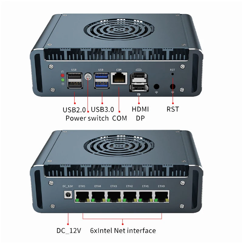 G31F Pfsense อุตสาหกรรม Mini Pc พัดลมระบายความร้อน 6 พอร์ต Lan Intel Core I7-13620H I5-1345U 10 แกนไฟร์วอลล์ Soft Router Routing
