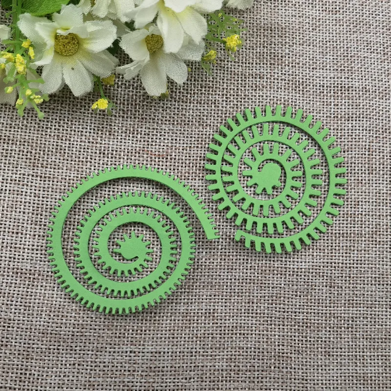 2pcs 3D Garland Spiral Flower Cutting Dies Stencils For DIY Scrapbooking Decorative Embossing Handcraft Die Cutting Template