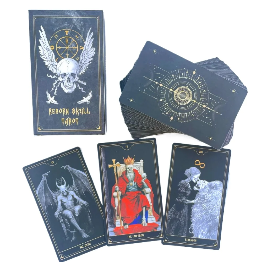 

Professional Divination Deck Oracle Skull Tarot Cards Beginners High Quality Matte 12x7 Attached Spanish Russian PDF Guidebook