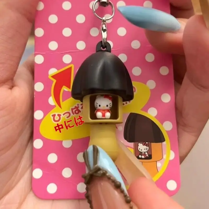 اليابانية سحر الراتنج الشوكولاته الفطر مرحبا كيتي سلاسل المفاتيح حقيبة قلادة Kawaii لطيف خمر مرحبا كيتي المفاتيح هدية #1
