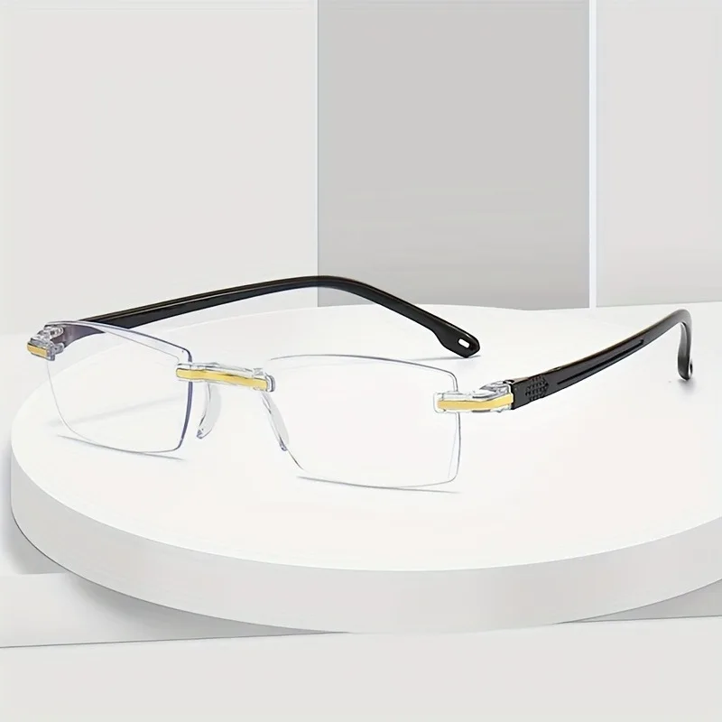 

3 шт. легкие безободковые очки для чтения в ретро-стиле, ультралегкие, с защитой от синего света, оптические очки для пресбиопии