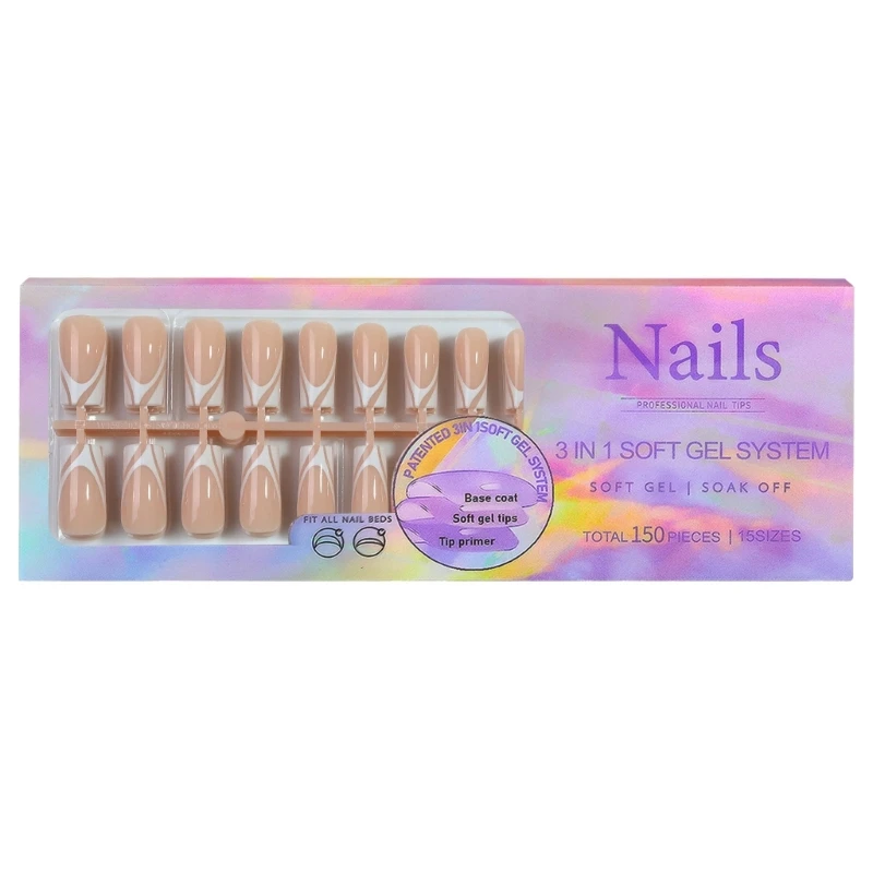 Easy Change 150-delige French Tip nagelset Praktische manicure-pers op nagels