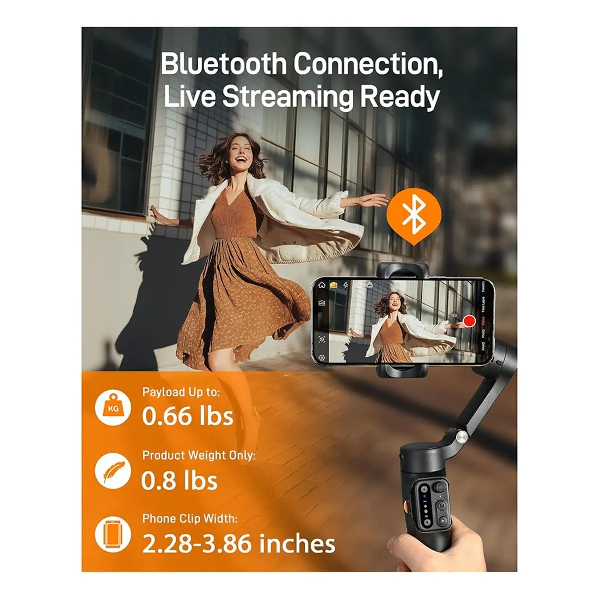 A26Z Hohem ISteady X3 SE Gimbal Stabilizer Portable Foldable 3-Axis Phones Gimbal with Detachable Remote Control