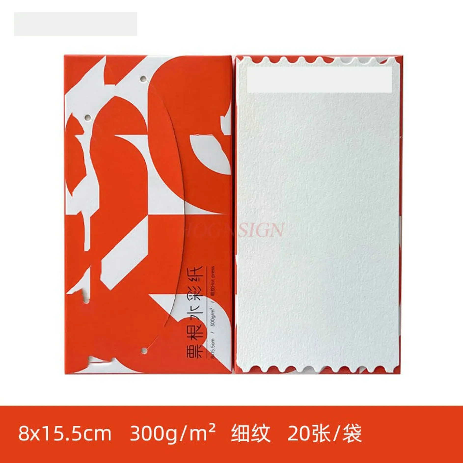 1 قطعة جذور الطوابع مصنوعة من ورق الألوان المائية المصنوع من القطن الخالص مع طوابع الحبوب الدقيقة، ورق فارغ بحواف خشنة وأشكال غير منتظمة