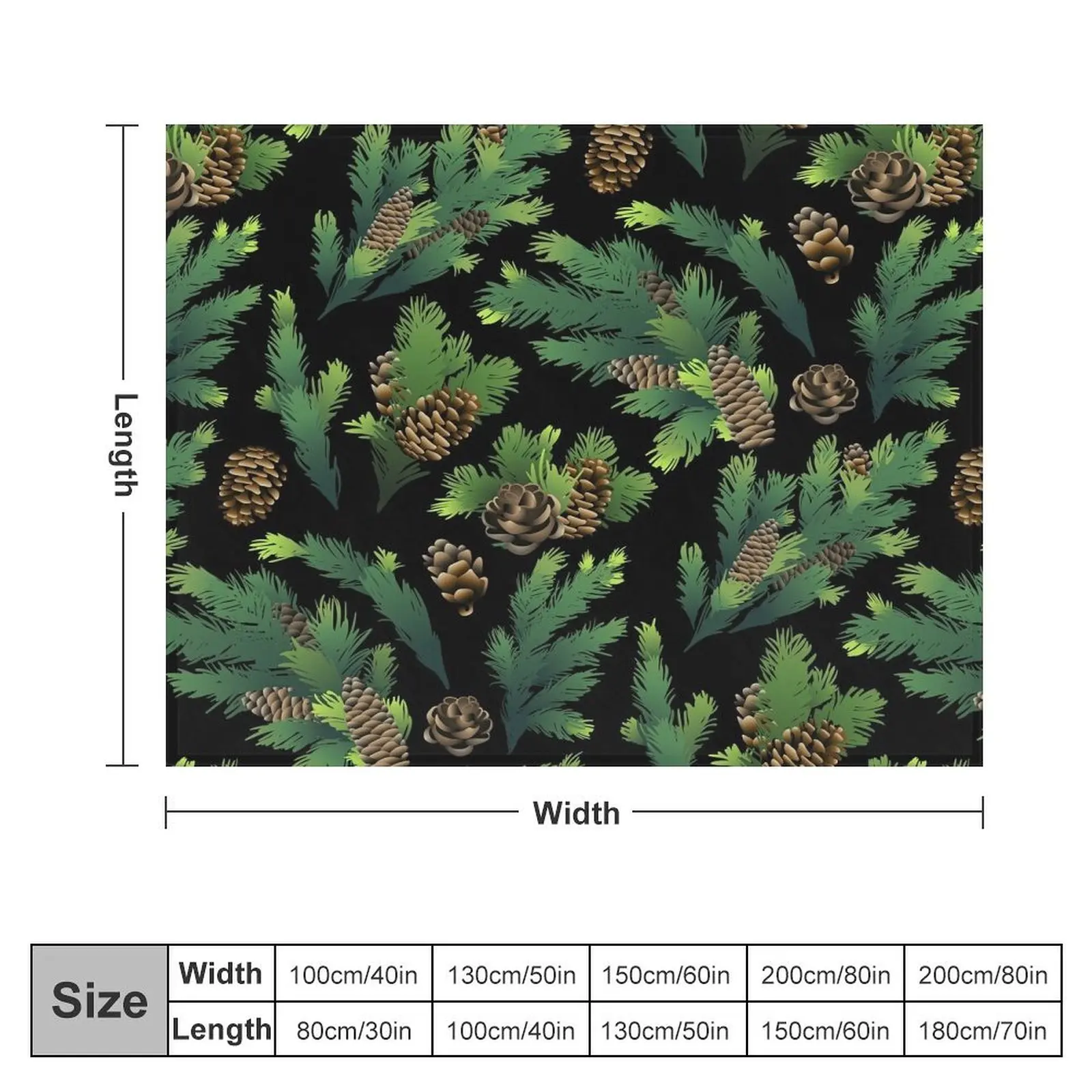 Pine tree branches and cones Throw Blanket Weighted Luxury Designer Quilt Furrys Blankets