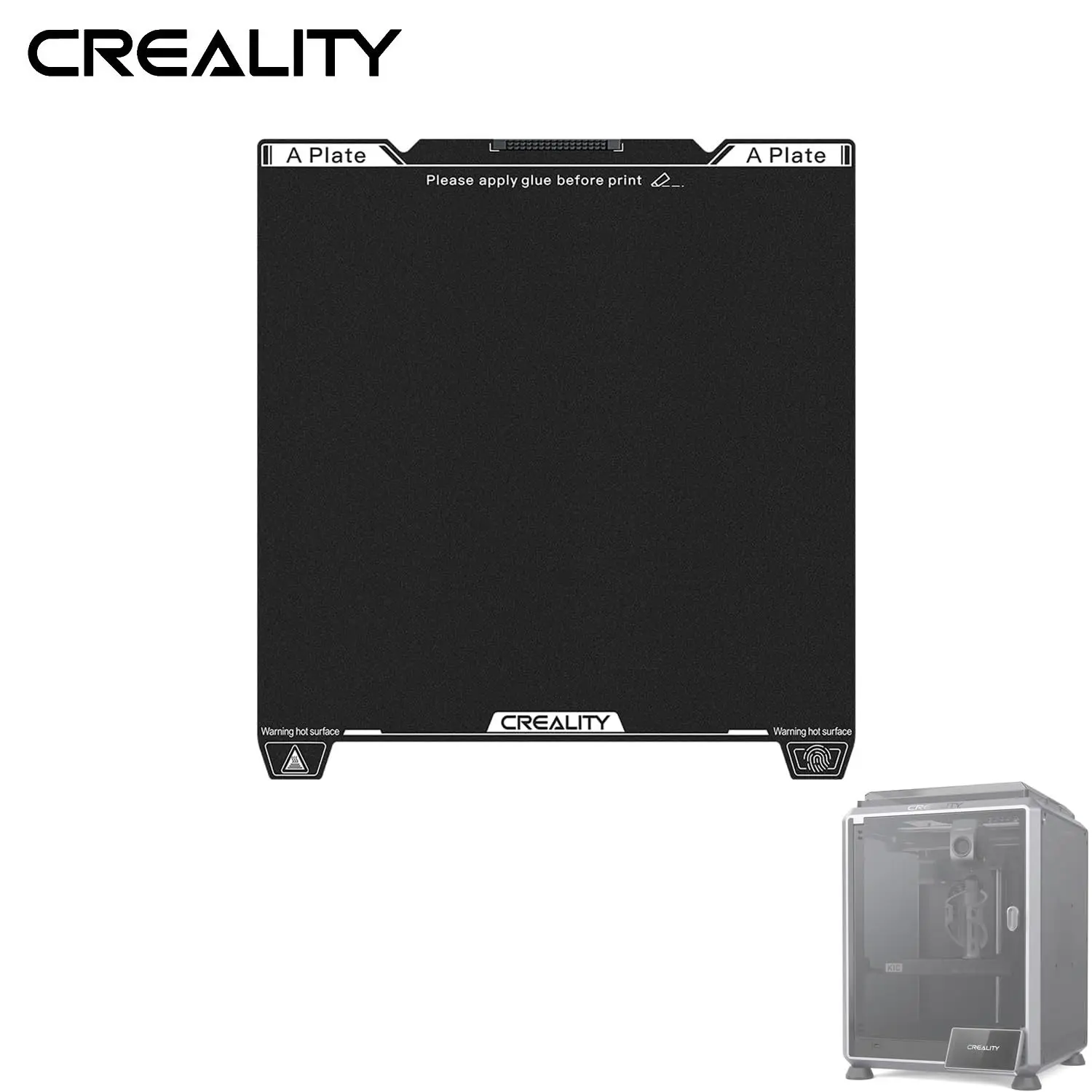 Creality Upgraded K1C Epoxy Resin Build Plate 235 * 235mm,Wipe Nozzle Design, 3D Printer Platform for K1C/ K1 SE