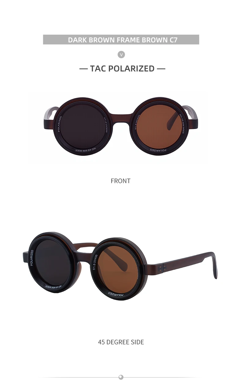 ND9 Verstellbare Dimmbare Sonnenbrille für Männer, Steampunk Retro Kleiner Rahmen Runde Sonnenbrille, Outdoor Angeln UV400 Fahrbrille für Herren – Detail 20