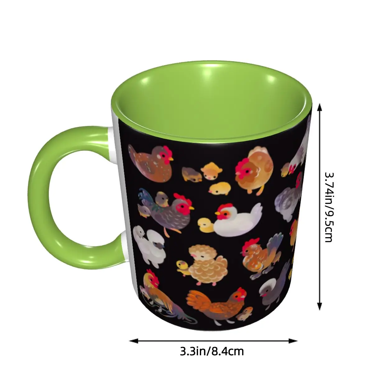 Chicken And Chick - Dark Mug Funny Ceramic Coffee Cups Tea Mugs Milk Cup Drinkware Gift for Woman Man