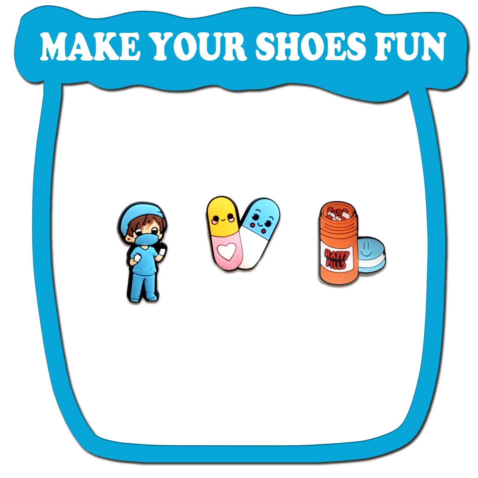 20 قطعة من سلسلة الطبيب دلايات الأحذية للصنادل وحقائب الشاطئ وPVC DIY زينة الأحذية إكسسوارات دبابيس الأحذية عالية الجودة #4