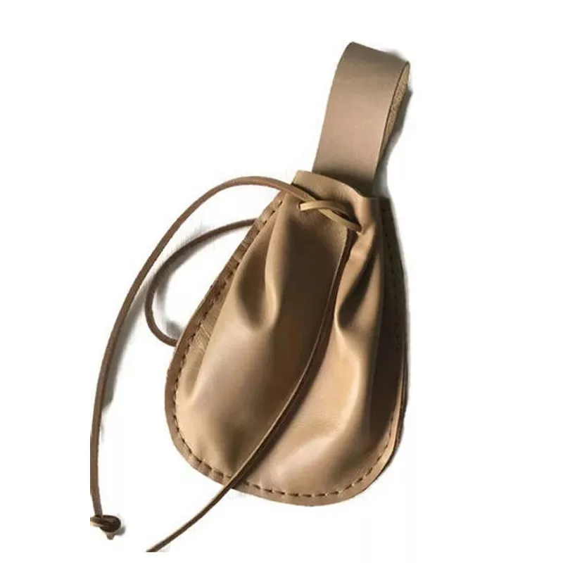 Medieval Renaissance Drawstring Coin Bag PU Leather Belt Pouch Purse Medicine Tobacco Bag Viking Knight Costume Accessory LARP