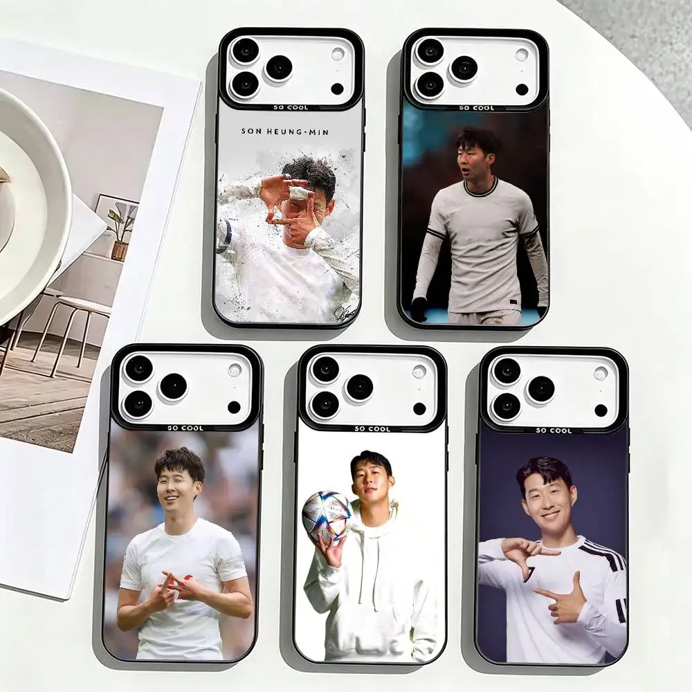 

Football Player Son Heung Min-N Phone Case For iPhone17,16,15,14,13,12,11 Plus,Pro Max,XS,Colorful Silver Phone case Funda Cover