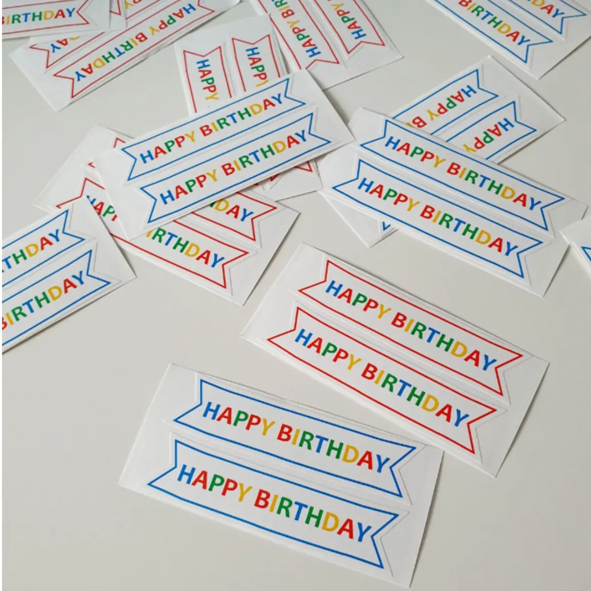 60pcs/5sheets Colorful Happy Birthday Stickers Decorative Sealing Stickers Labels for Kids Birthday Party Favors Envelope Box