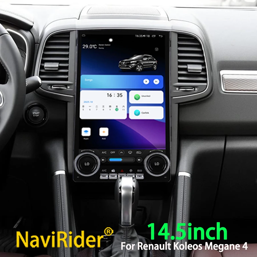 For Renault Koleos Megane 4 2016-2021 14.5 Inch Android 14 Carplay Radio Screen Car Radio Multimedia Video Player GPS Headunit