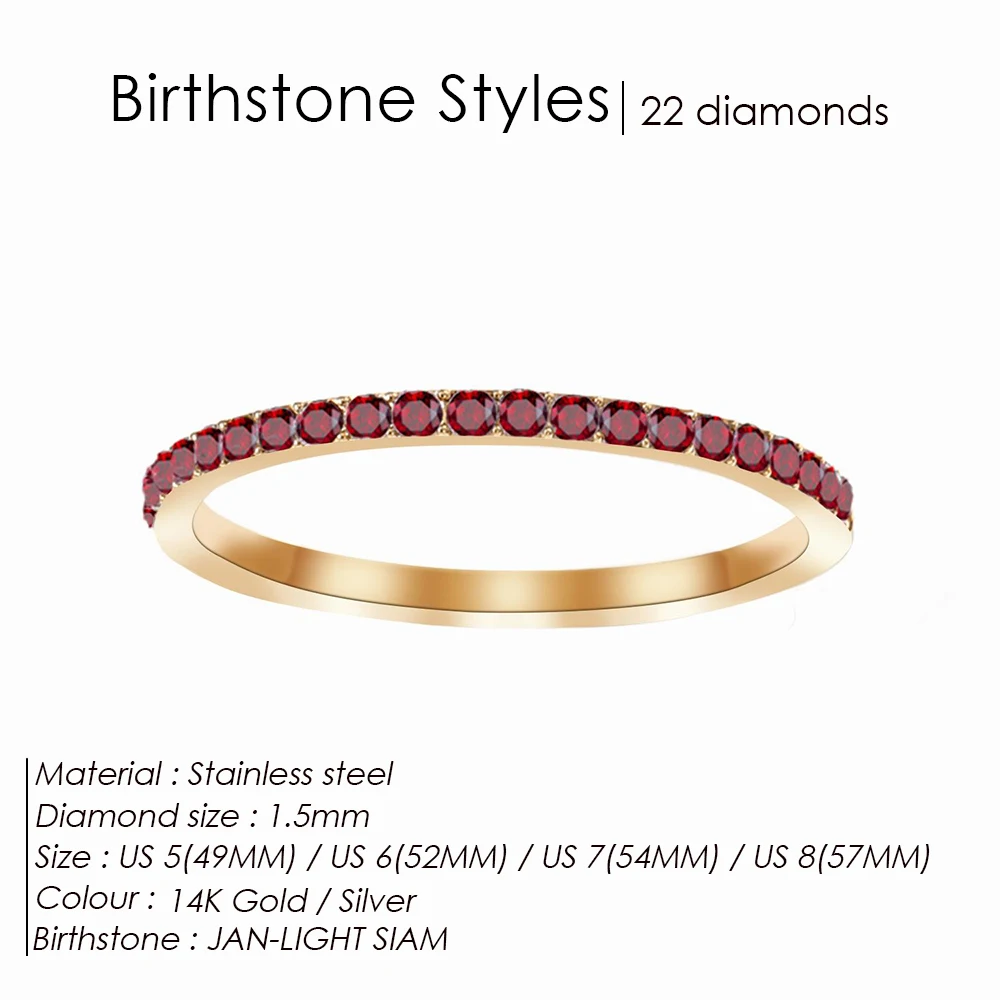 Women's Exquisite Birthstone Multi-Color Crystal Ring