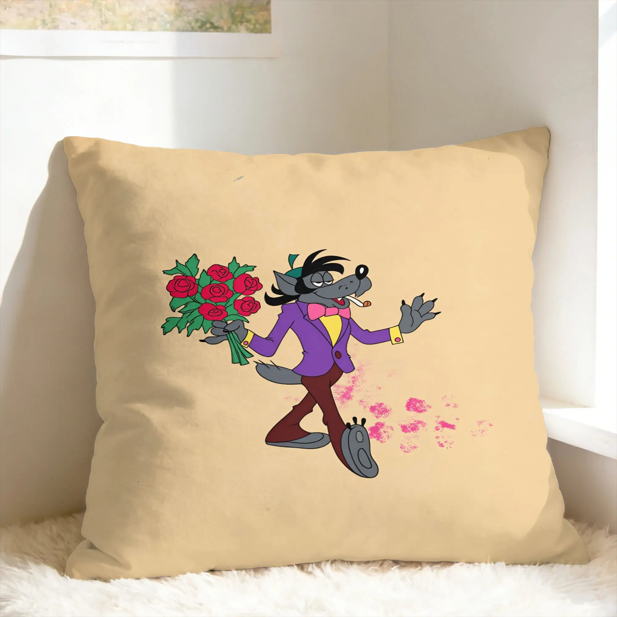 Pillow Cover Russian Anime Nu Pogodi  Novelty Pillow Case For Sofa Bedroom Home Decor Pillowcases