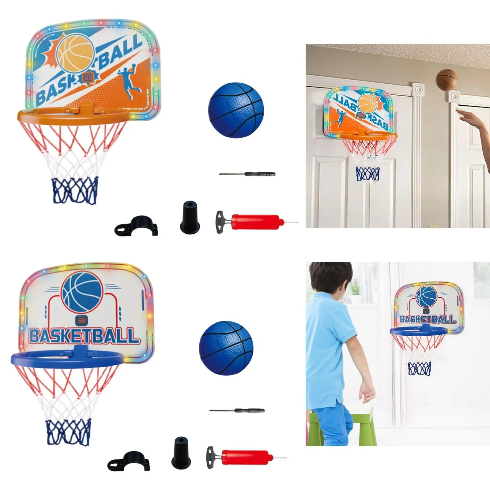 バスケットボールフープセット ミニバスケットボールフープおもちゃ 軽量 男の子用 ポータブル