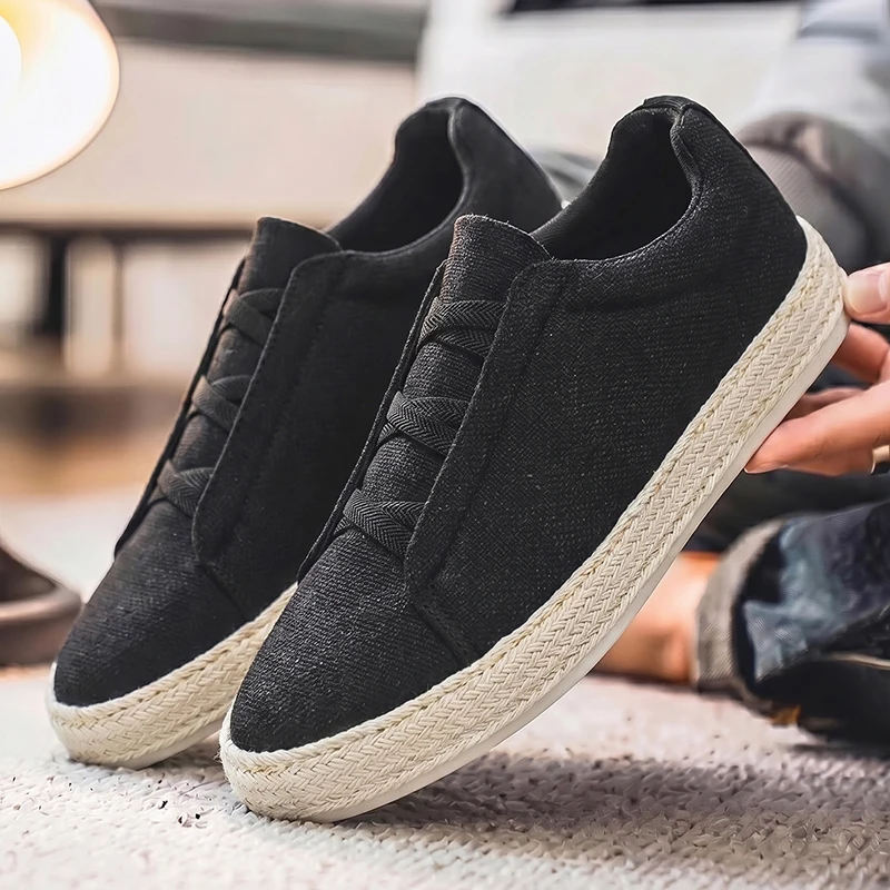 

Linen Fisherman's Shoes, Men's Trendy Fabric Shoes 2025, Breathable Summer One-foot Men's Casual Shoes