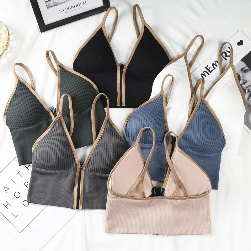 Spring Autumn Strapless Vest Women's Base Shirt Inner Wear Outerwear No Steel Ring Chest Pad Tube Top Korean Style Nylon
