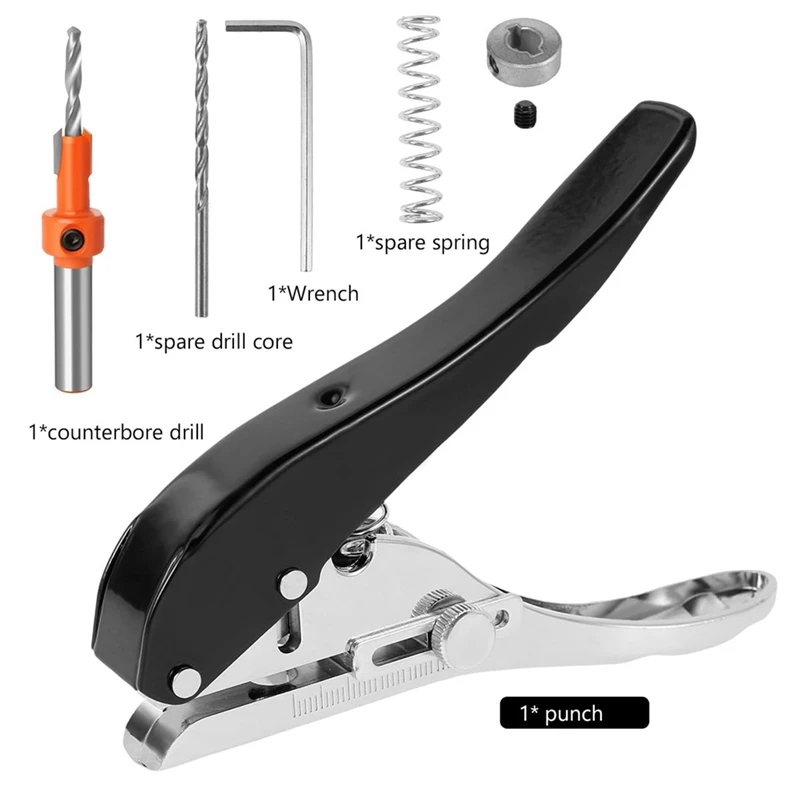 Hole Punch 5/16 Inch-8Mm Single Punch,5Pcs Heavy Duty Puncher Single,Paper Portable Hand Held Long For Paper Cards Easy Install