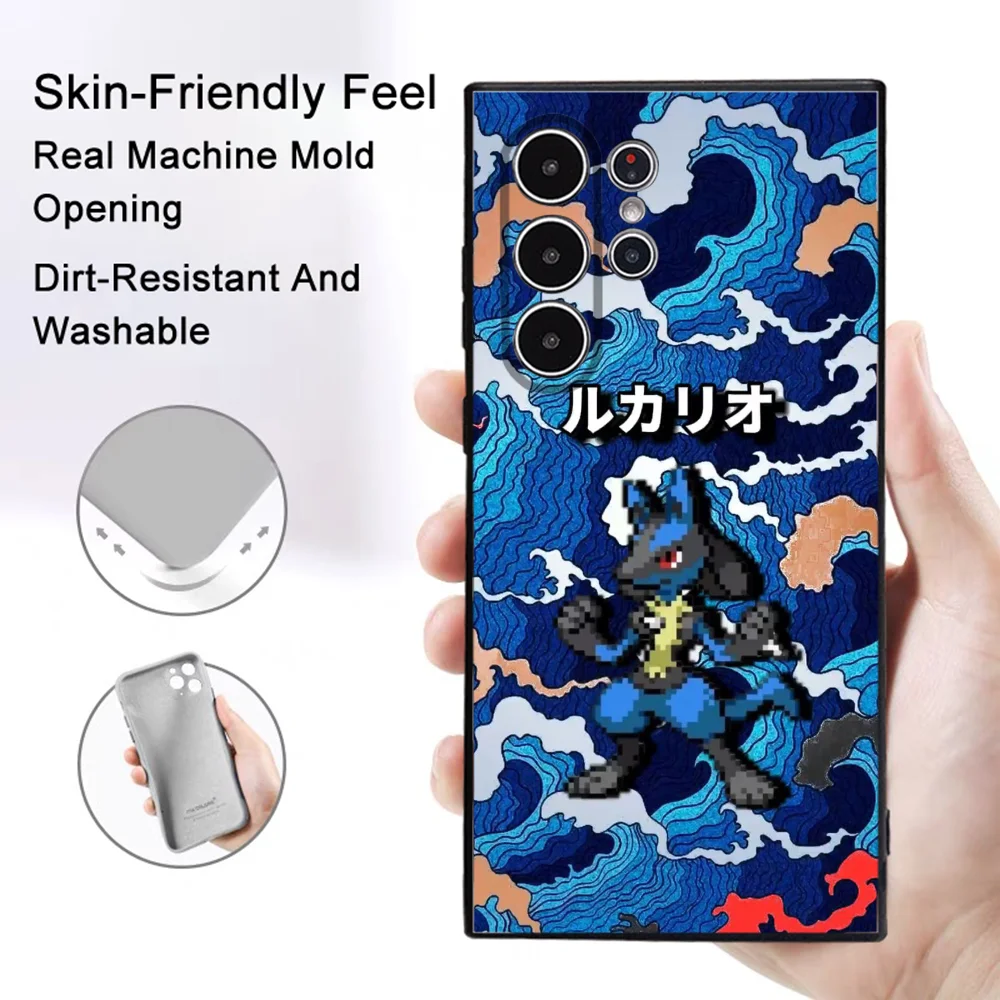 Charizard Lucario Wave Phone Case Samsung Galaxy S25 S24 S22 S23 Ultra S21 S20 Plus 5G Frosted Non-Slip Full Cover Soft Case - Image 2