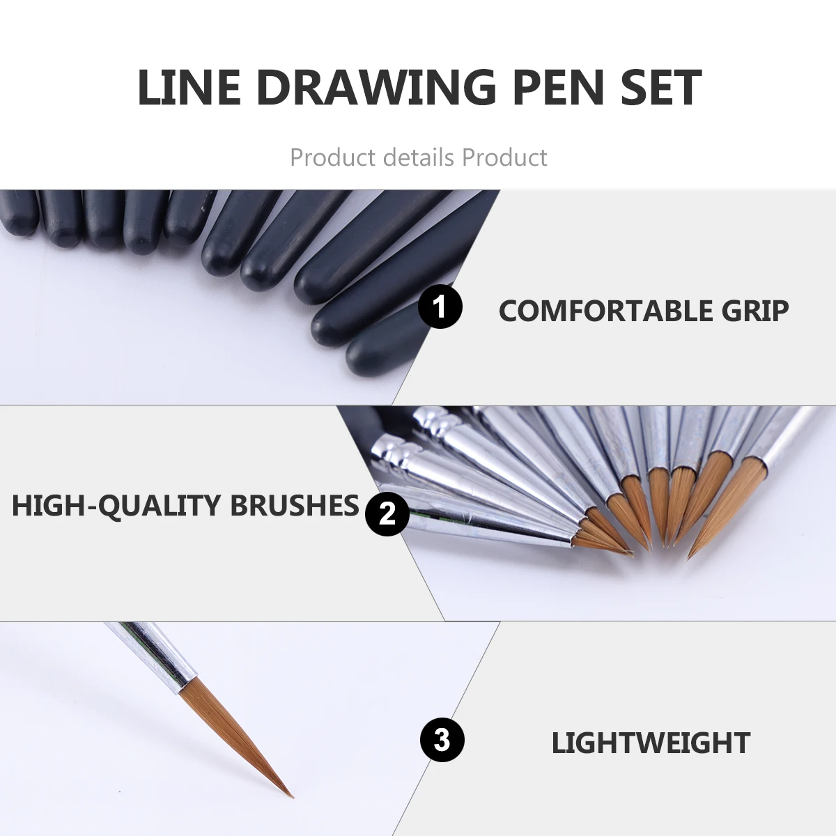 

10pcs Fine Detail Paint Brush Set Watercolor Oil Painting Tools Miniature Nail Art Liner Pens For Kids Graffiti Drawing Color