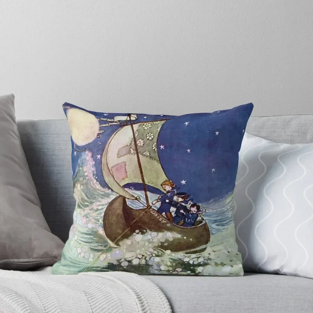 “Wynken Blynken and Nod” by Willy Pogany Throw Pillow Sofa Covers Rectangular Cushion Cover Sofa Cushions Cover pillow