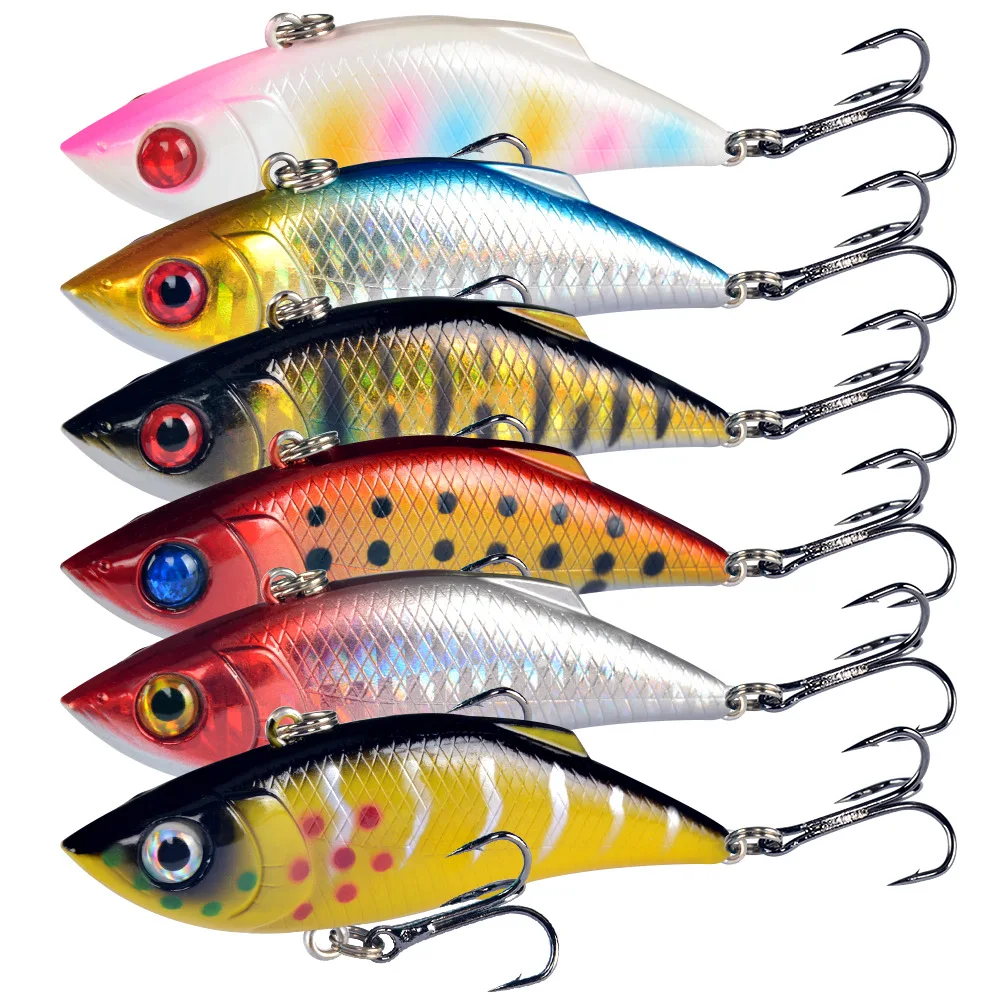 New Arrival 1pcs Lifelike VIB Fishing Lures 8cm/10g Hard Baits High Quality Bass Crankbait Wobblers Fishing tackle Treble Hooks