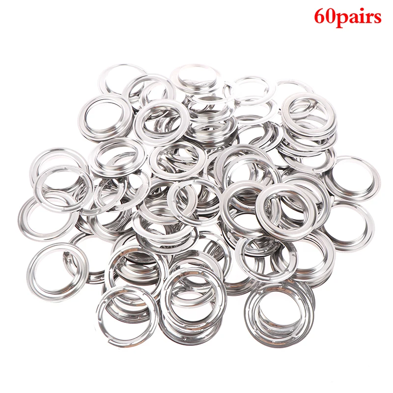 10/30/60pairs Eyelet Curtain Rings Curtain Grommet Top Silvery Metal Ring Header Curtain Accessories  4cm inner diameter