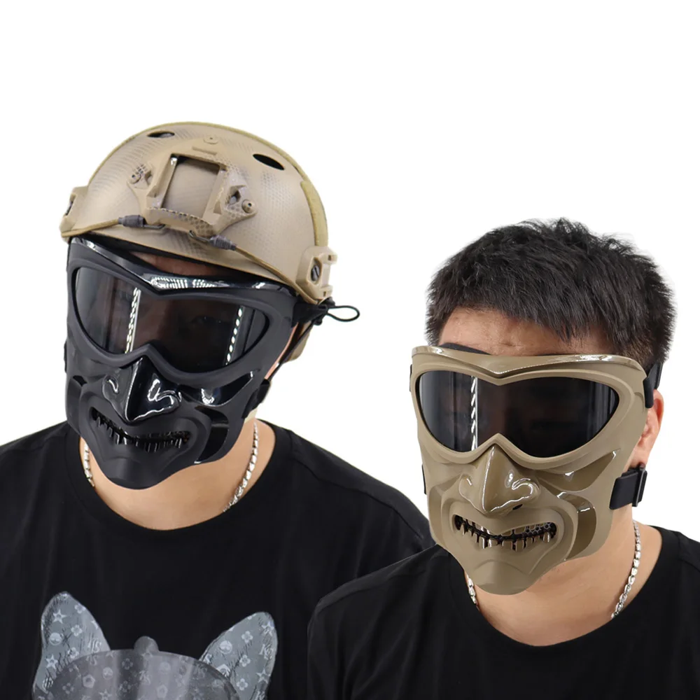 Tactical Helmet Airsoft Shooting Mask Helmet Goggles CS Game Protective Full Face Mask Night Knight Mask Halloween Party Mask