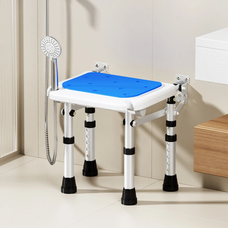 

Aluminum Alloy Wall-Mounted Foldable Shower Bench Waterproof Bath Seat Senior/Elderly/Disabled Bathroom Safety Tool