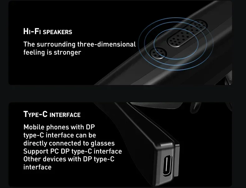 نظارات AR ذكية خفيفة الوزن محمولة جديدة لوحدة تحكم ألعاب الهاتف المحمول PS5 جهاز 120nich 3D 4K HD VR نظارات SC-AIO7