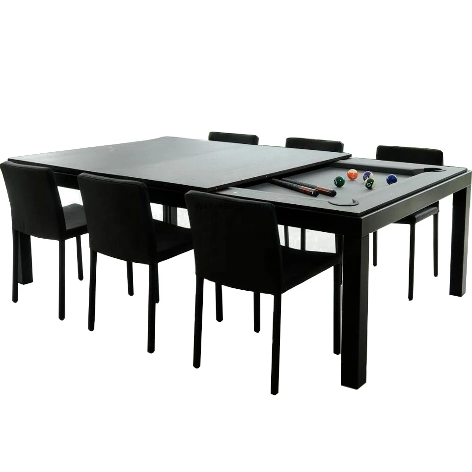 Custom Black 2 in 1 7ft 8ft 9ft Slate Super Power Billiards Table With Dining Board on Top