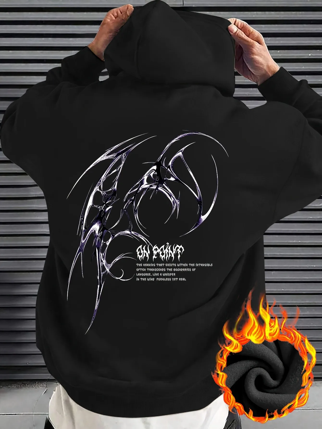 Men's Gothic Wing Pattern Hoodie