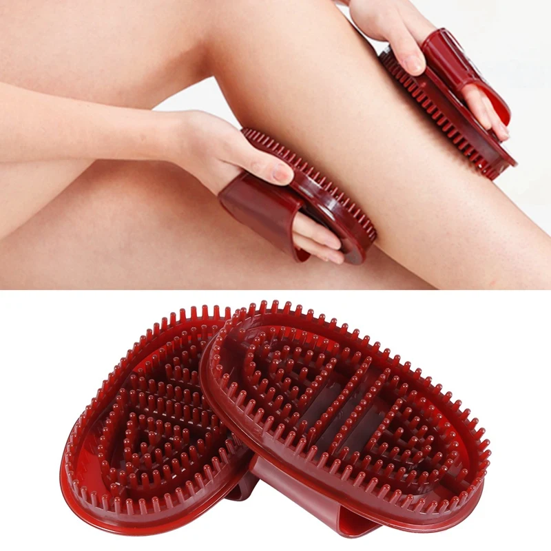 2PCS Soft Cellulite Body Massager Brush Glove Anti Cellulite Slimming Relaxing Scrub Massager Bath Spa