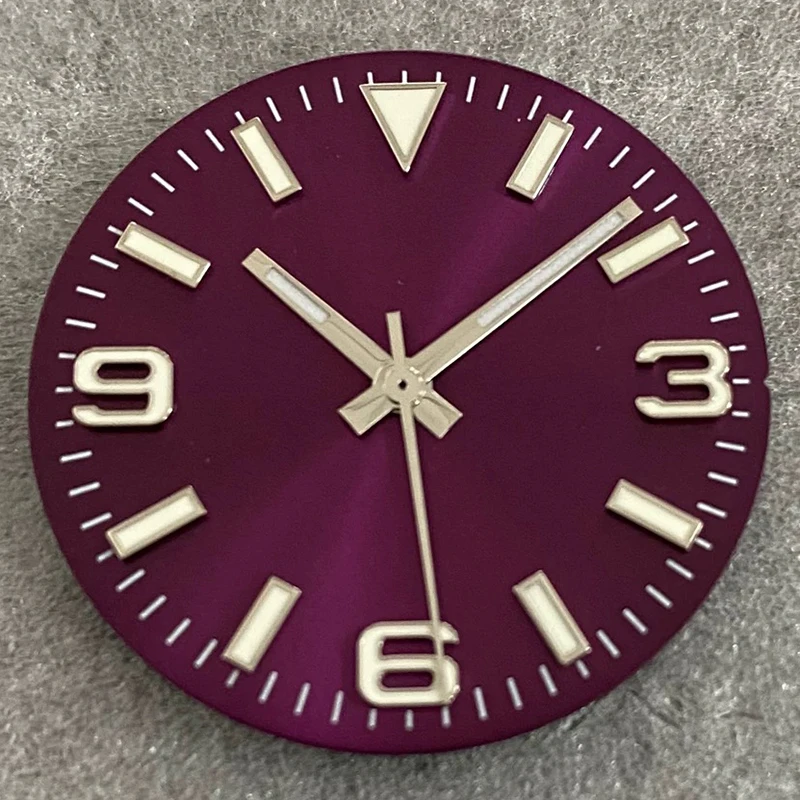 28,5 mm kein Logo-Zifferblatt, Solar-Nageldekoration, grünes Leuchtzifferblatt + Zeiger, Zifferblatt für NH35/NH36/4R/7S-Uhrwerk, modifizierte Reparatur – Detail 9