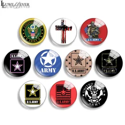 12mm 12mm 20mm 25mm 30mm 40mm 846 US Army Mix Round Glass Cabochon Jewelry Finding 18mm Snap Button Charm Bracelet