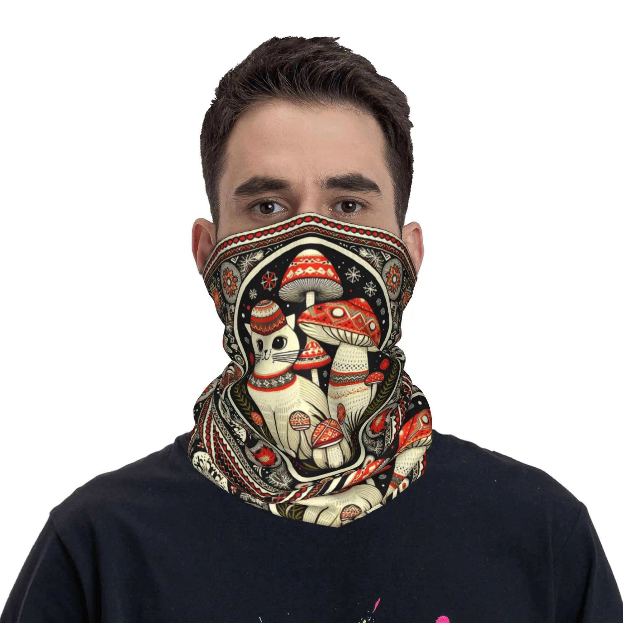

Cat Mushroom Bandana Neck Cover Printed Mask Scarf Face Mask Cycling Unisex Adult All Season