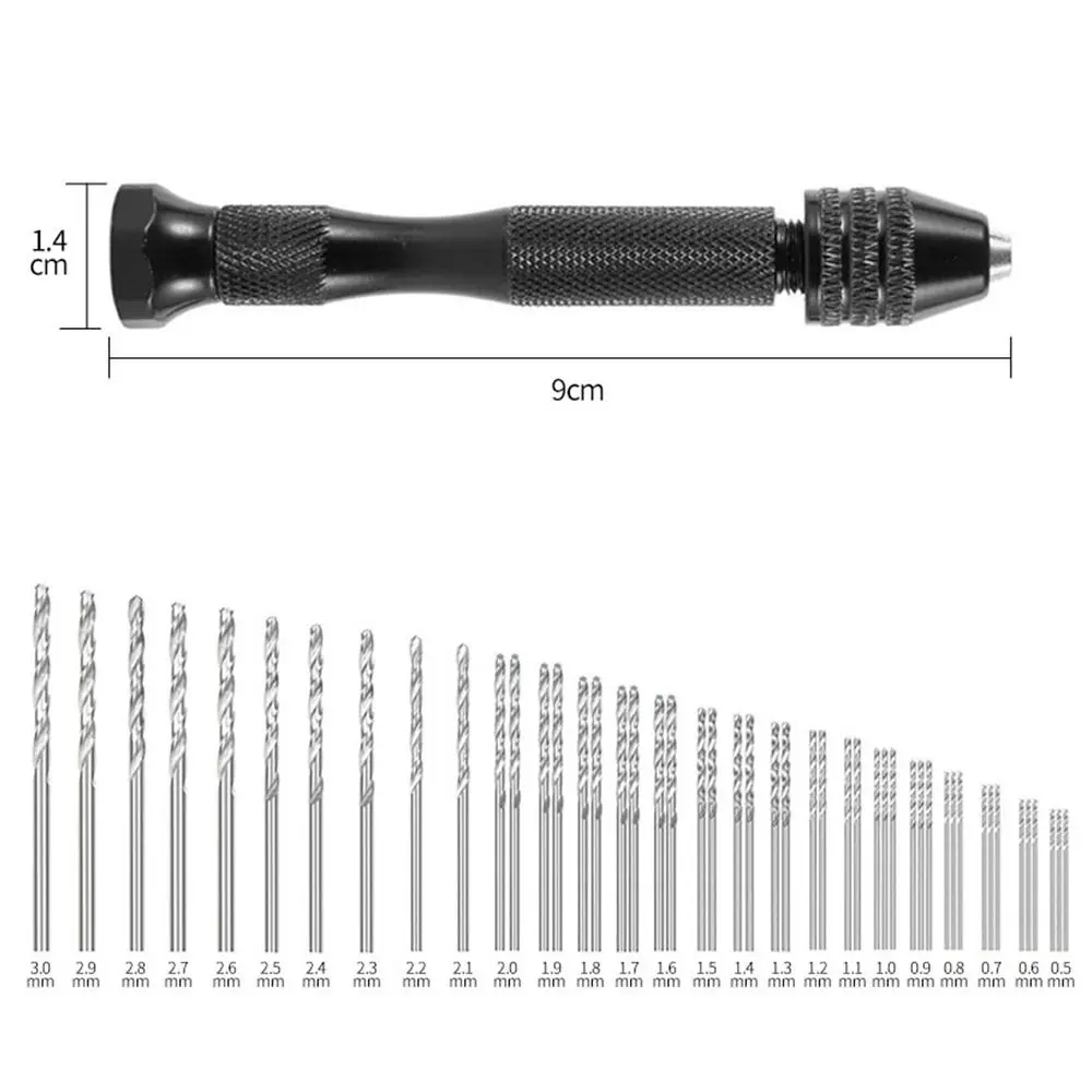 Imagem -03 - Micro Mini Drill Bits Grupo Pin Manual Carpintaria para Modelo Jóias de Resina Hole Maker Puncher Ferramentas Artesanais 0.53.0 mm 49 Pcs