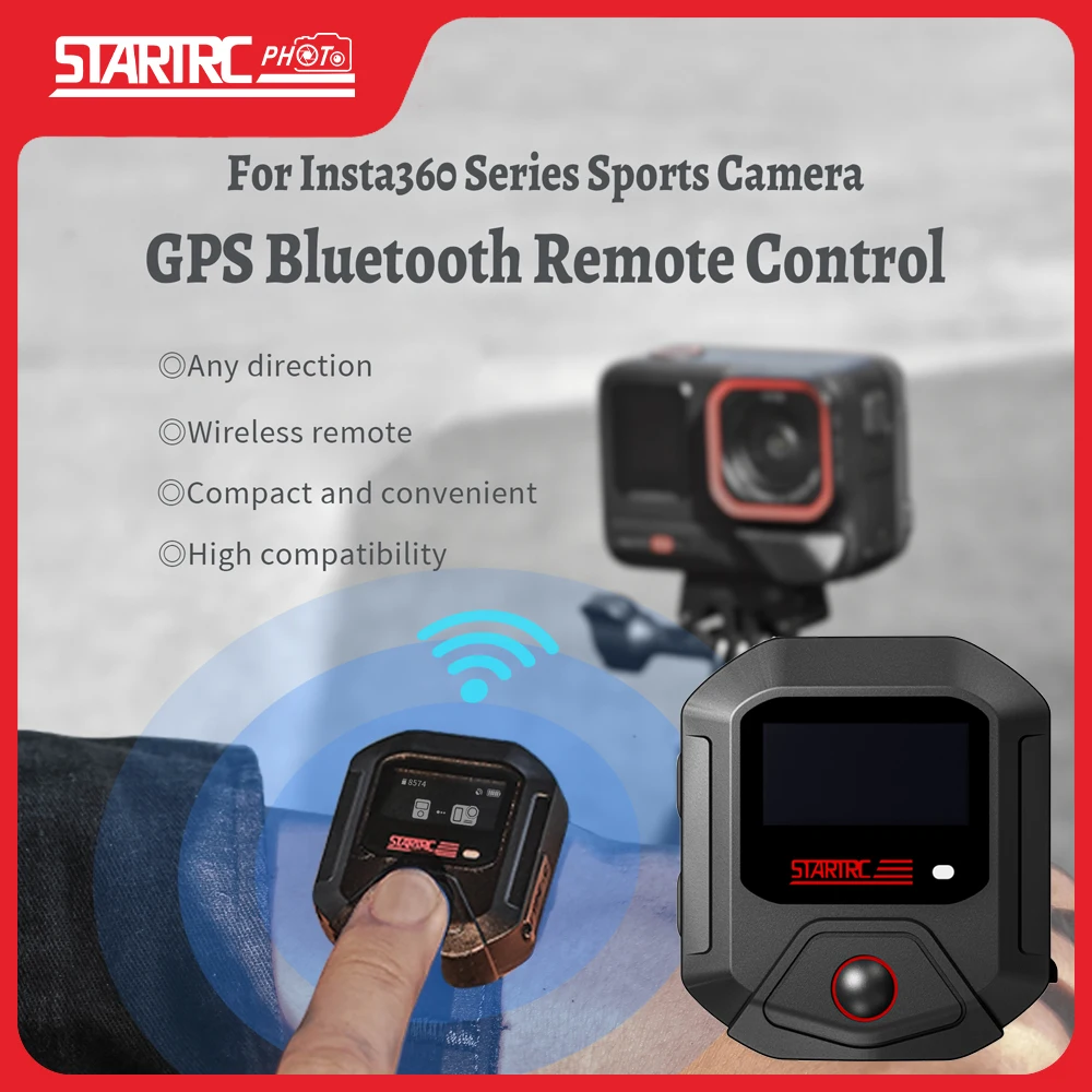 

GPS Bluetooth Remote Control For Insta360 X5 ACE pro 2 Action Cameras Accessories Built in 400mAh Battery