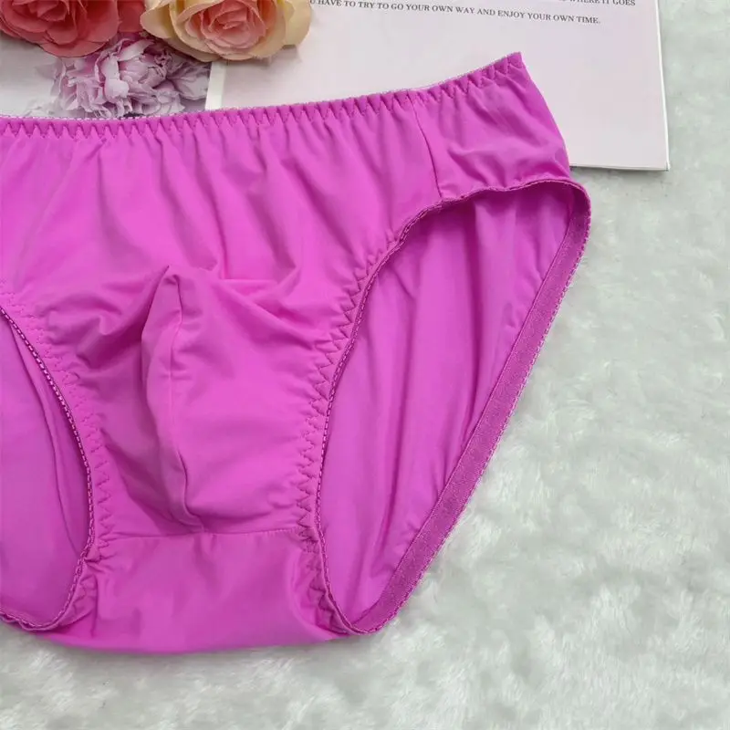 Man's Pants Briefs Rose Purple Silky Touch Live Show Dance Private Party DJ Club Bar FKK Sheer Sexy view 6
