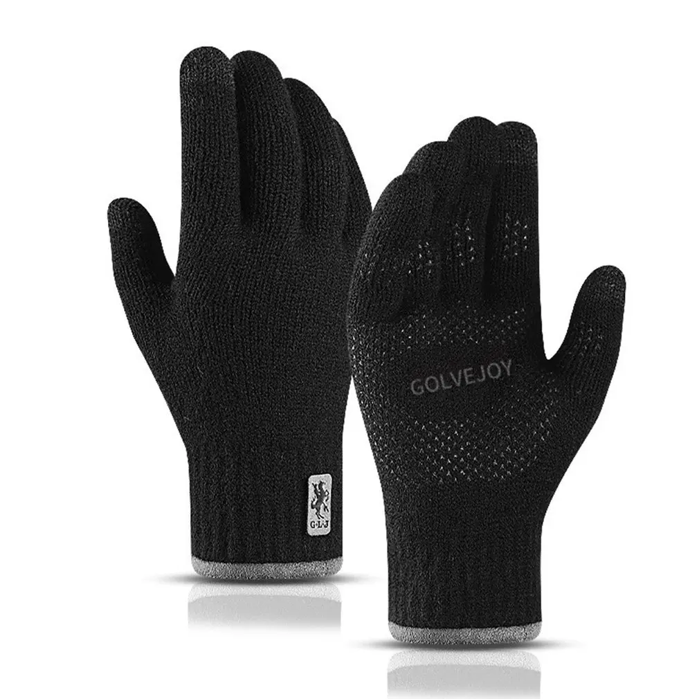 Winter Men Knitted Gloves Touchscreen High Quality Male Mitten Thicken Warm Solid Men Business Gloves Autumn